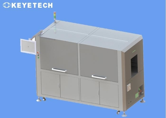 Machine voor het detecteren van defecten in plastic flessen