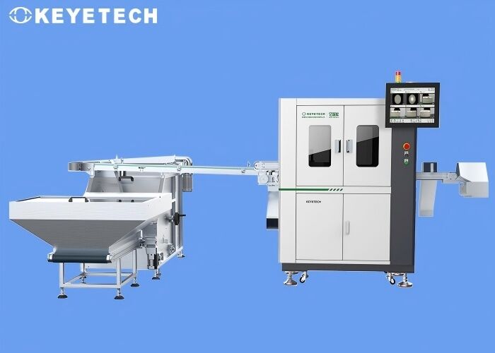 Machine voor visuele inspectie van flip-top sluitingen op stijve plastic verpakkingen